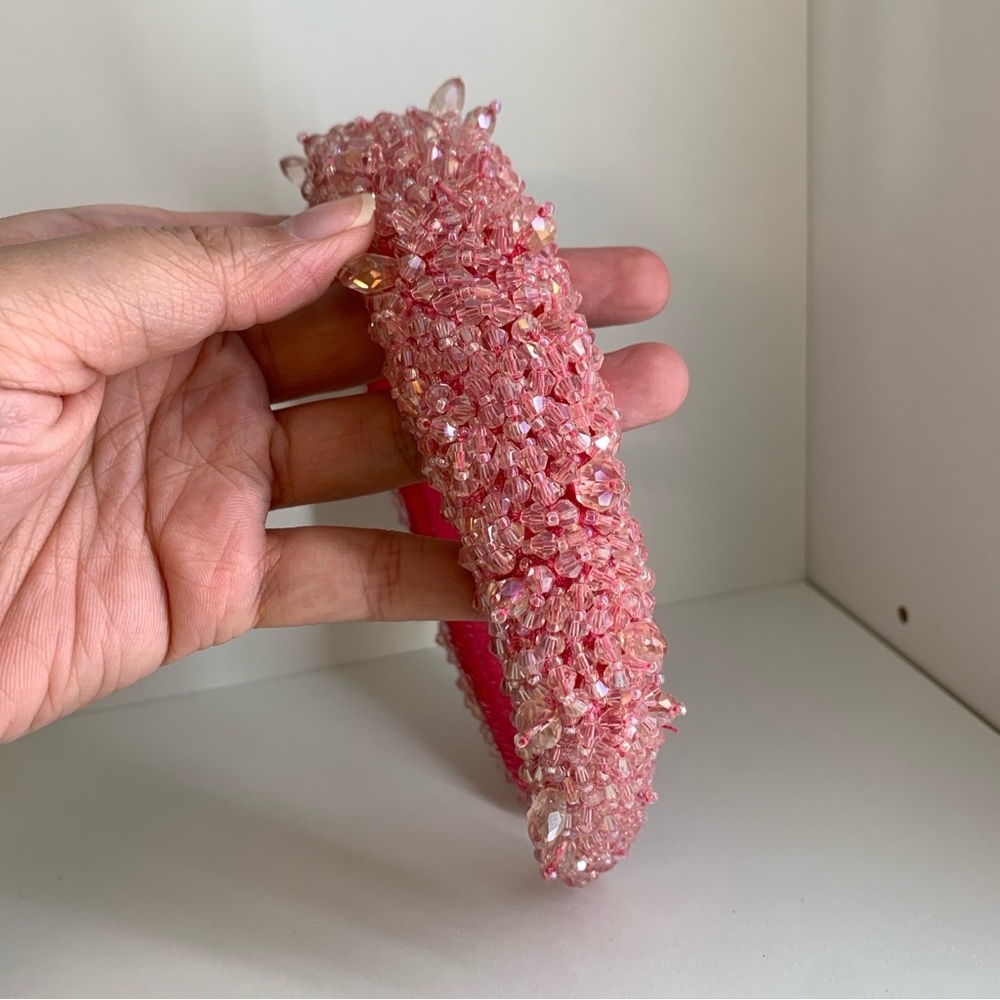 Pink Beaded Headband - Picture 3 of 4